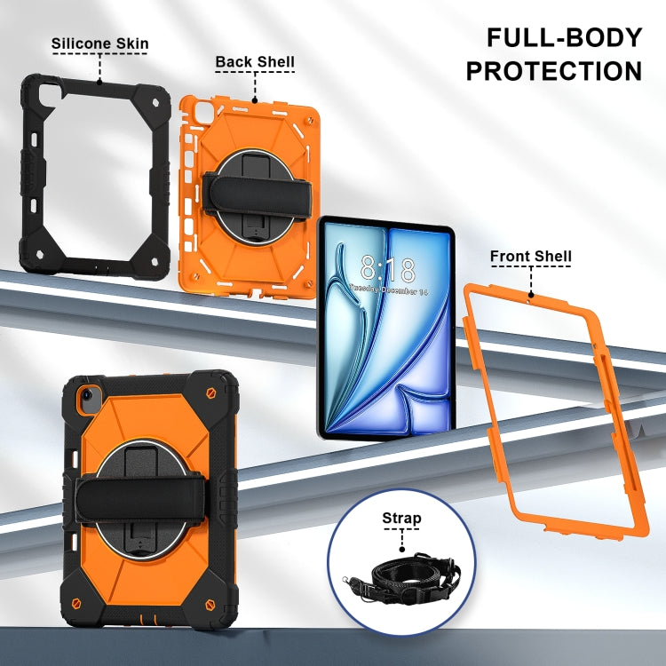 For iPad Air 13 2026 / 2025 / 2024 Contrast Color Robot Silicone Hybrid PC Tablet Case