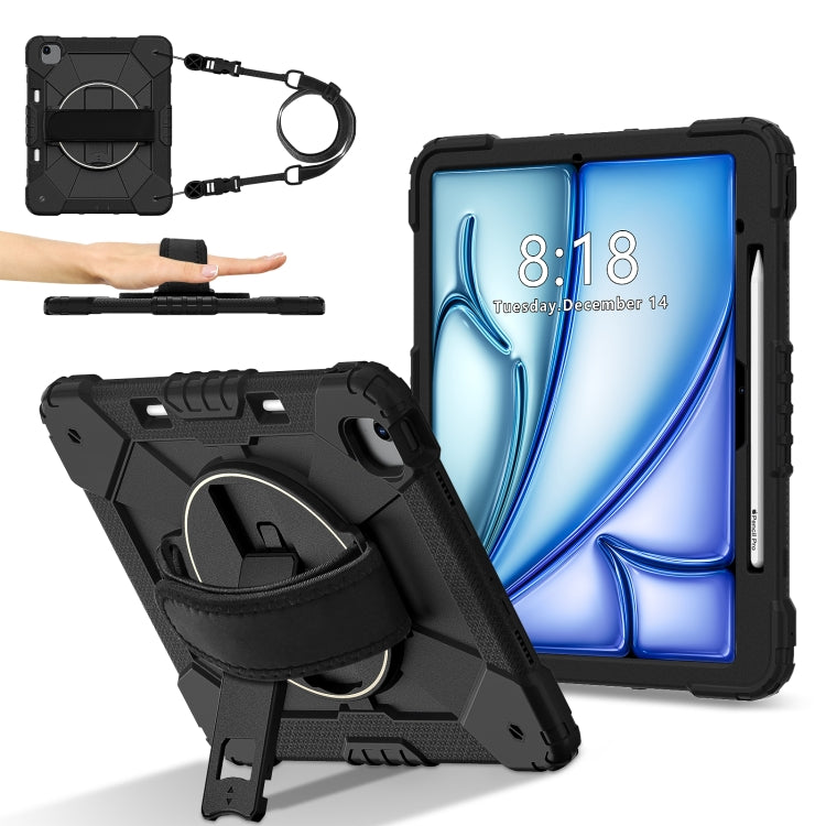 For iPad Air 13 2026 / 2025 / 2024 Contrast Color Robot Silicone Hybrid PC Tablet Case