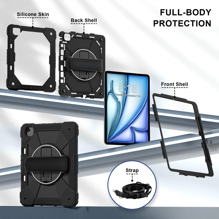 For iPad Air 13 2026 / 2025 / 2024 Contrast Color Robot Silicone Hybrid PC Tablet Case
