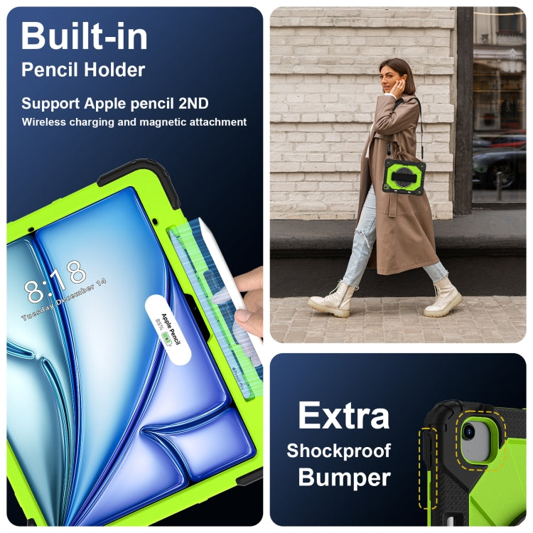 For iPad Air 13 2026 / 2025 / 2024 Contrast Color Robot Silicone Hybrid PC Tablet Case