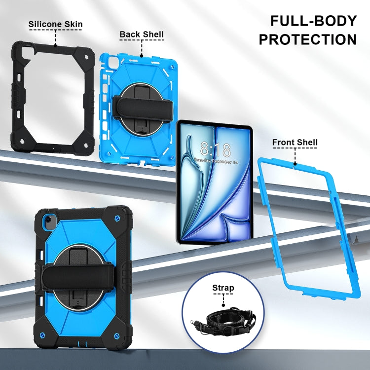 For iPad Air 13 2026 / 2025 / 2024 Contrast Color Robot Silicone Hybrid PC Tablet Case