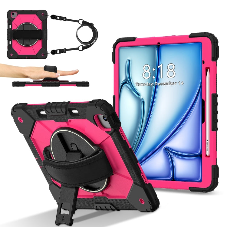 For iPad Air 13 2026 / 2025 / 2024 Contrast Color Robot Silicone Hybrid PC Tablet Case