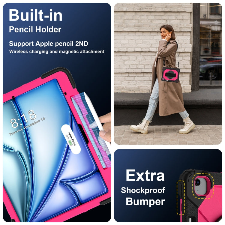 For iPad Air 13 2026 / 2025 / 2024 Contrast Color Robot Silicone Hybrid PC Tablet Case