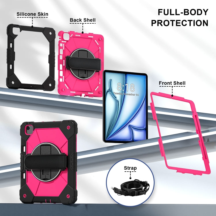 For iPad Air 13 2026 / 2025 / 2024 Contrast Color Robot Silicone Hybrid PC Tablet Case