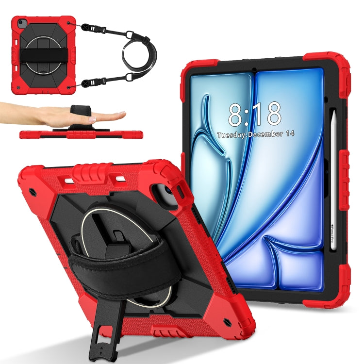 For iPad Air 13 2026 / 2025 / 2024 Contrast Color Robot Silicone Hybrid PC Tablet Case