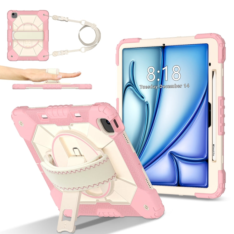 For iPad Air 13 2026 / 2025 / 2024 Contrast Color Robot Silicone Hybrid PC Tablet Case