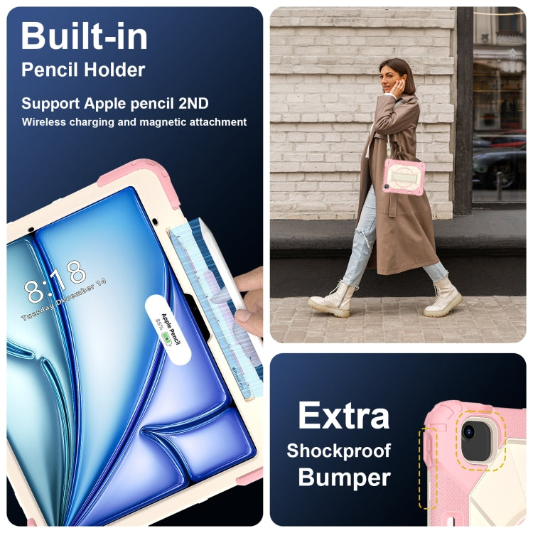 For iPad Air 13 2026 / 2025 / 2024 Contrast Color Robot Silicone Hybrid PC Tablet Case