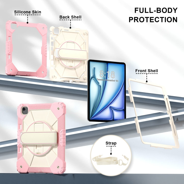 For iPad Air 13 2026 / 2025 / 2024 Contrast Color Robot Silicone Hybrid PC Tablet Case
