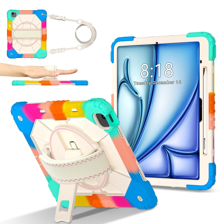 For iPad Air 13 2026 / 2025 / 2024 Contrast Color Robot Silicone Hybrid PC Tablet Case