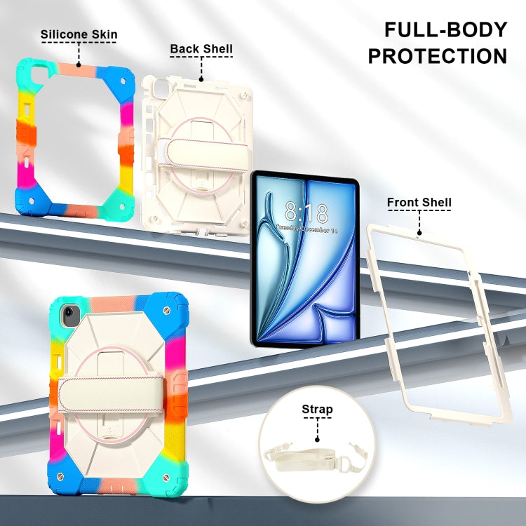 For iPad Air 13 2026 / 2025 / 2024 Contrast Color Robot Silicone Hybrid PC Tablet Case