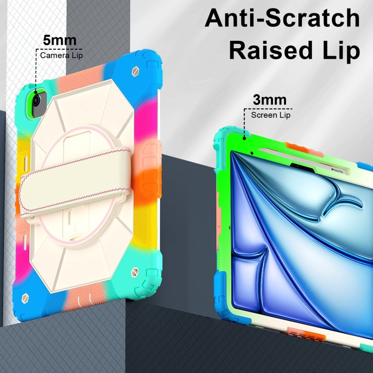 For iPad Air 13 2026 / 2025 / 2024 Contrast Color Robot Silicone Hybrid PC Tablet Case