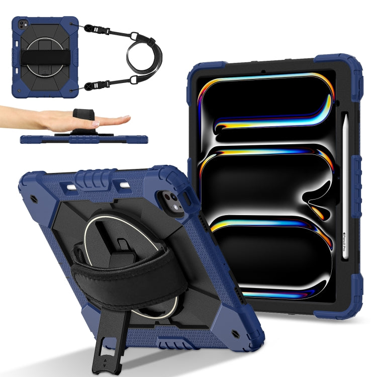 For iPad Pro 13 2025 / 2024 Contrast Color Robot Silicone Hybrid PC Tablet Case