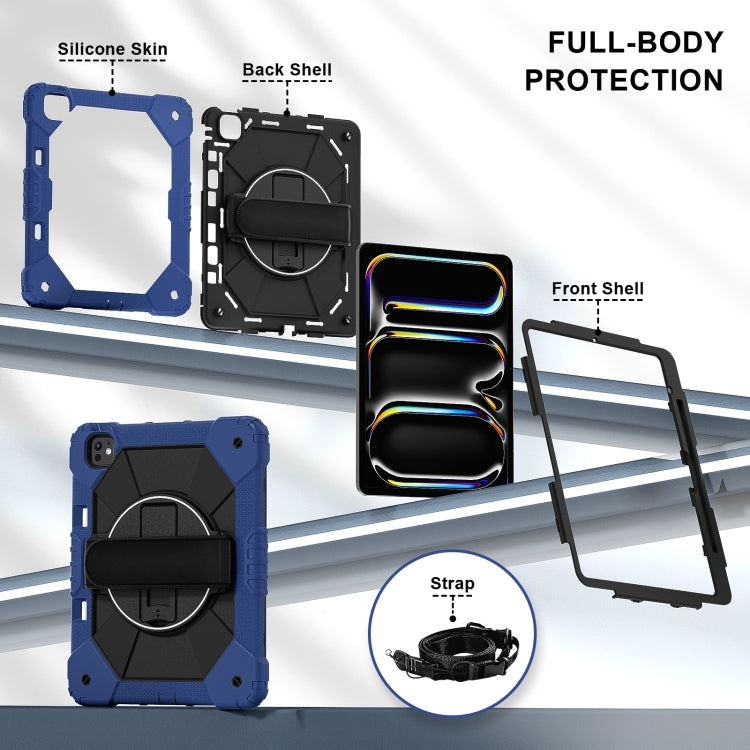 For iPad Pro 13 2025 / 2024 Contrast Color Robot Silicone Hybrid PC Tablet Case