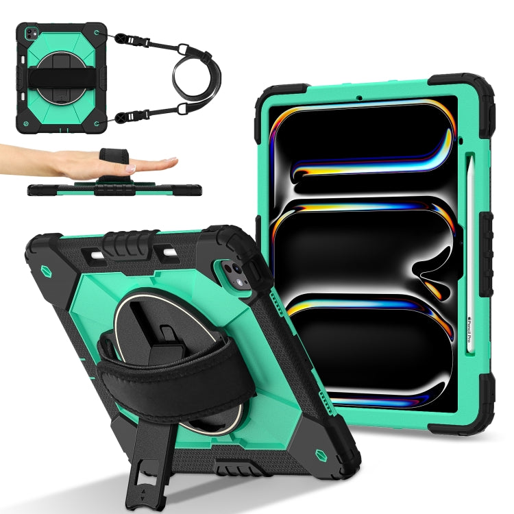 For iPad Pro 13 2025 / 2024 Contrast Color Robot Silicone Hybrid PC Tablet Case