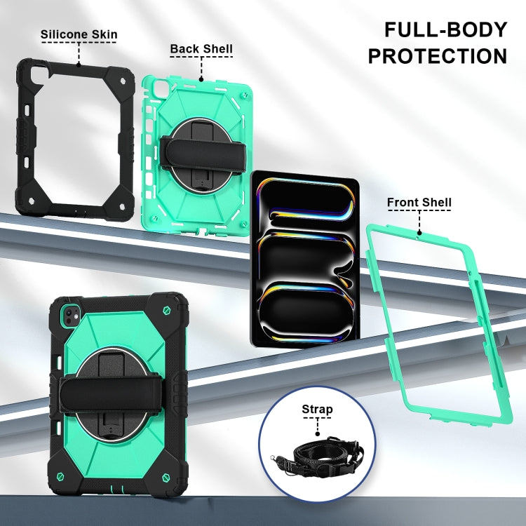 For iPad Pro 13 2025 / 2024 Contrast Color Robot Silicone Hybrid PC Tablet Case
