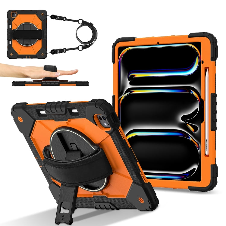 For iPad Pro 13 2025 / 2024 Contrast Color Robot Silicone Hybrid PC Tablet Case