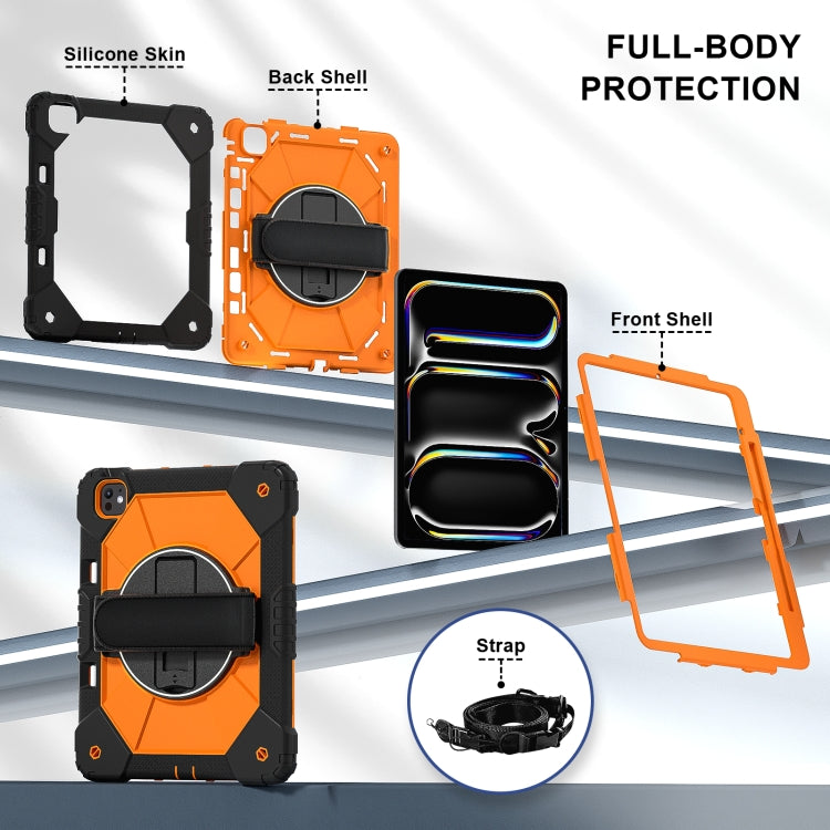 For iPad Pro 13 2025 / 2024 Contrast Color Robot Silicone Hybrid PC Tablet Case