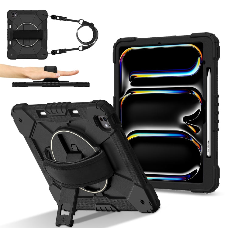 For iPad Pro 13 2025 / 2024 Contrast Color Robot Silicone Hybrid PC Tablet Case