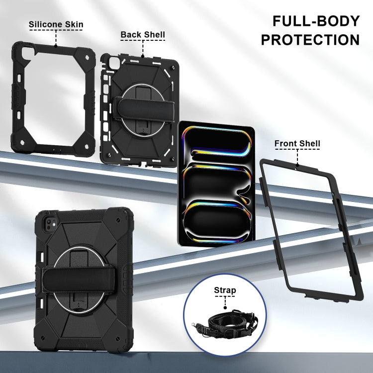 For iPad Pro 13 2025 / 2024 Contrast Color Robot Silicone Hybrid PC Tablet Case