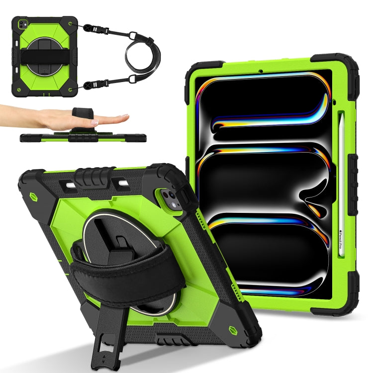 For iPad Pro 13 2025 / 2024 Contrast Color Robot Silicone Hybrid PC Tablet Case