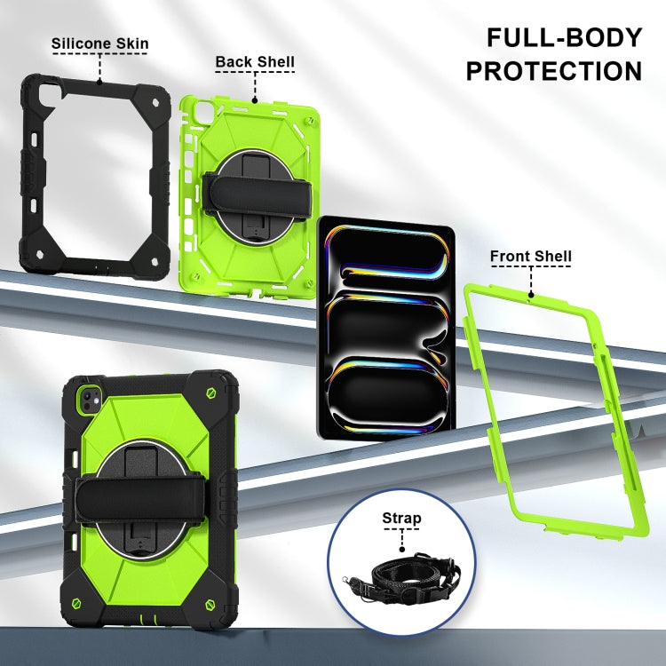 For iPad Pro 13 2025 / 2024 Contrast Color Robot Silicone Hybrid PC Tablet Case