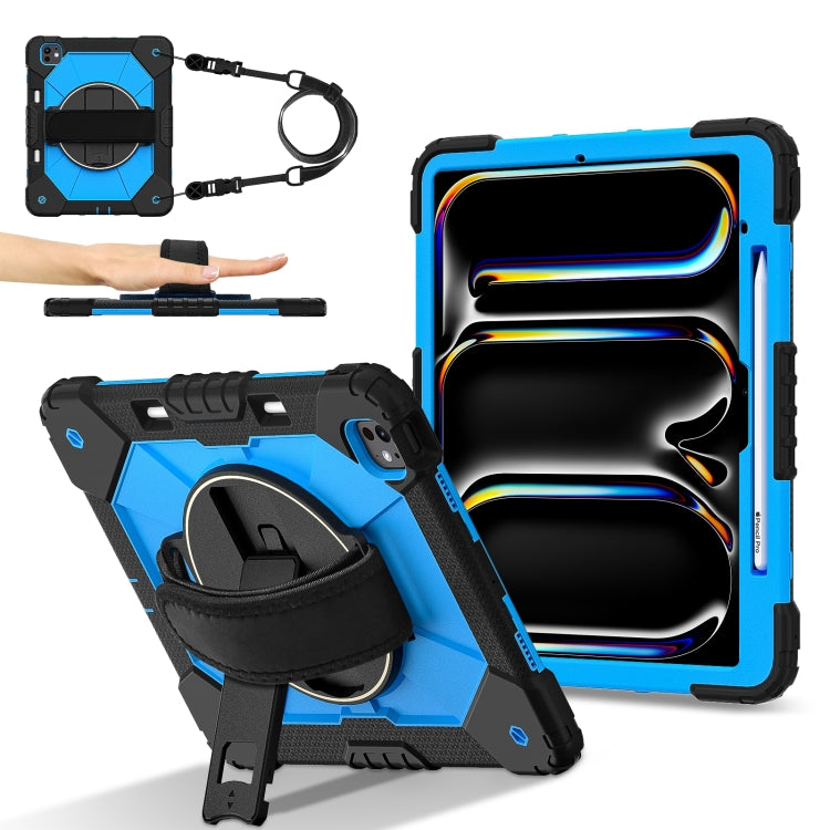 For iPad Pro 13 2025 / 2024 Contrast Color Robot Silicone Hybrid PC Tablet Case