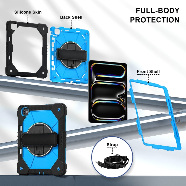 For iPad Pro 13 2025 / 2024 Contrast Color Robot Silicone Hybrid PC Tablet Case