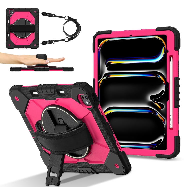 For iPad Pro 13 2025 / 2024 Contrast Color Robot Silicone Hybrid PC Tablet Case