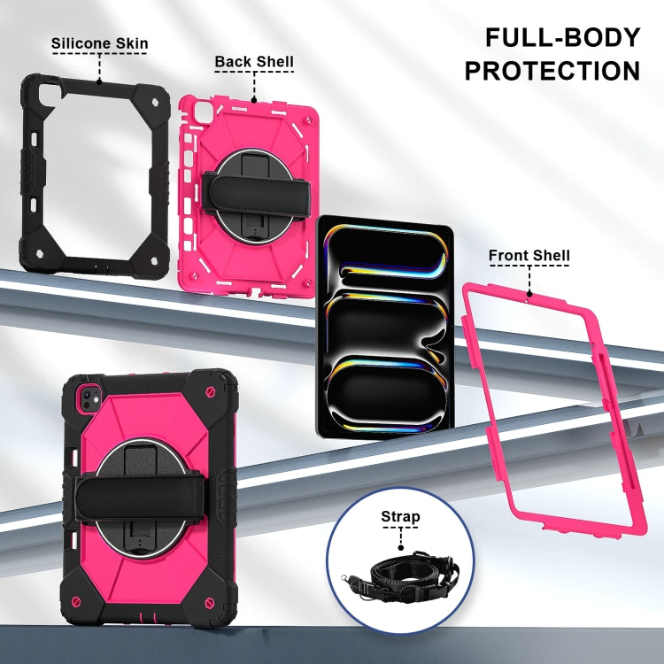 For iPad Pro 13 2025 / 2024 Contrast Color Robot Silicone Hybrid PC Tablet Case
