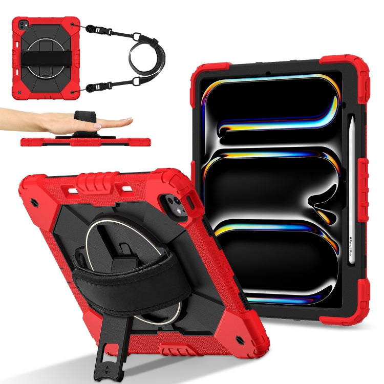For iPad Pro 13 2025 / 2024 Contrast Color Robot Silicone Hybrid PC Tablet Case