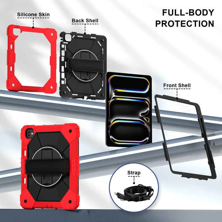 For iPad Pro 13 2025 / 2024 Contrast Color Robot Silicone Hybrid PC Tablet Case