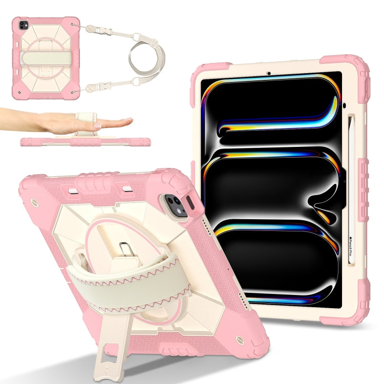 For iPad Pro 13 2025 / 2024 Contrast Color Robot Silicone Hybrid PC Tablet Case