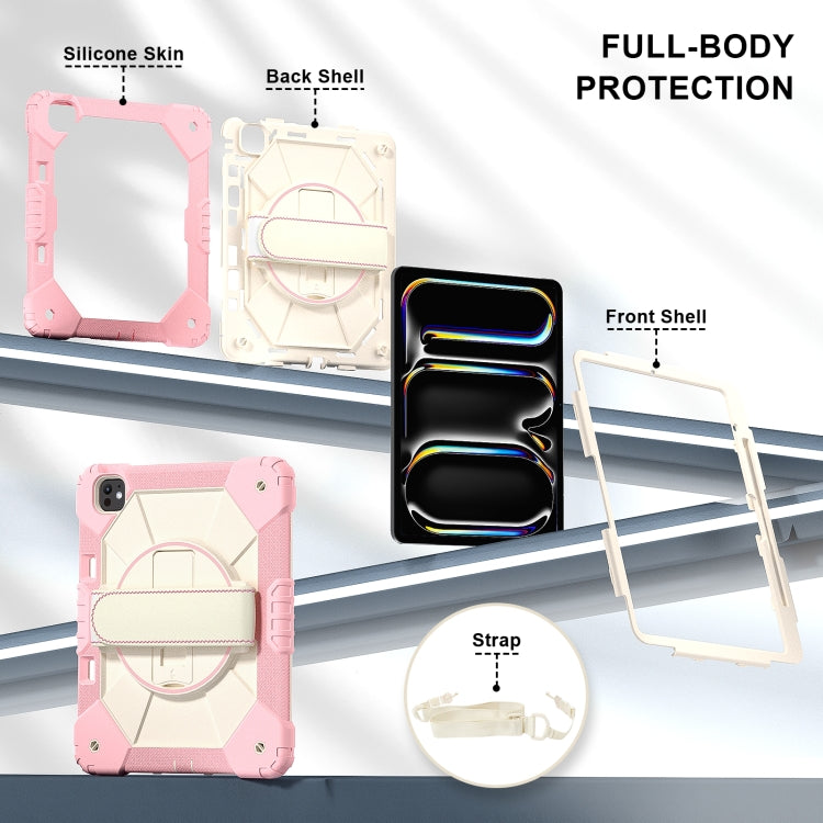 For iPad Pro 13 2025 / 2024 Contrast Color Robot Silicone Hybrid PC Tablet Case