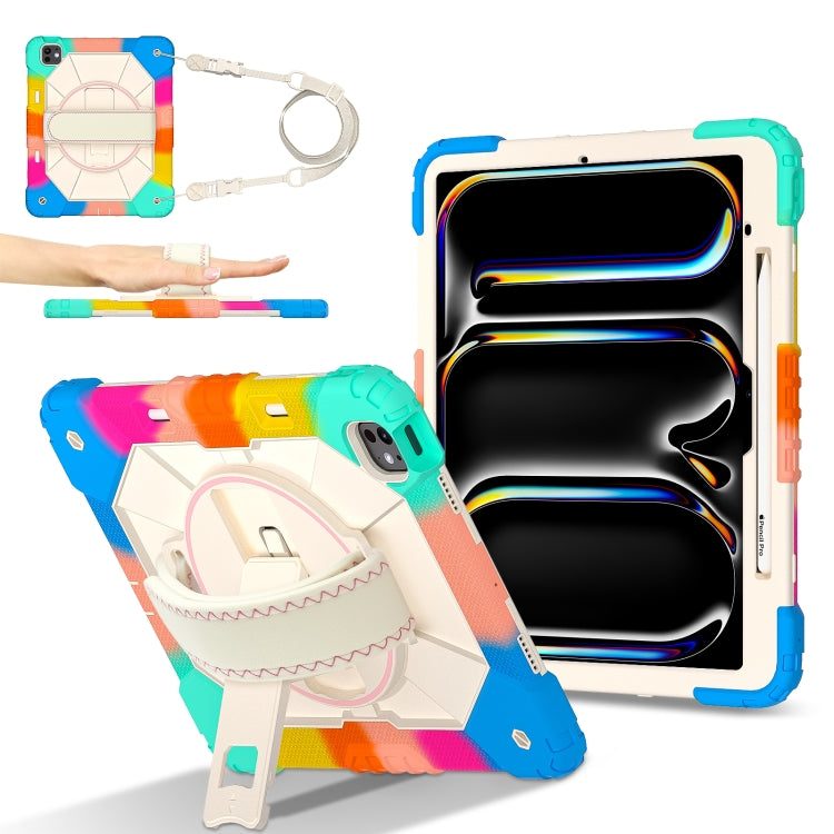 For iPad Pro 13 2025 / 2024 Contrast Color Robot Silicone Hybrid PC Tablet Case
