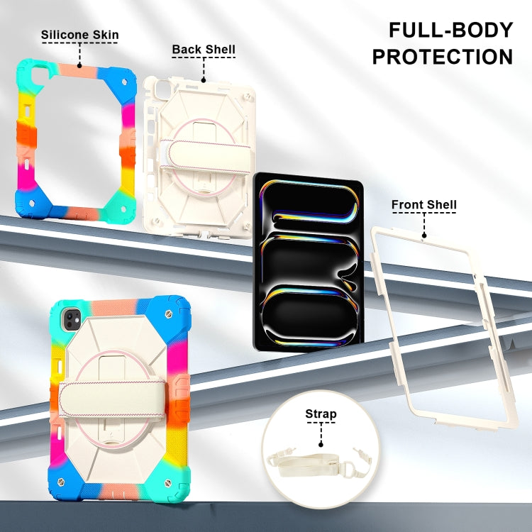 For iPad Pro 13 2025 / 2024 Contrast Color Robot Silicone Hybrid PC Tablet Case