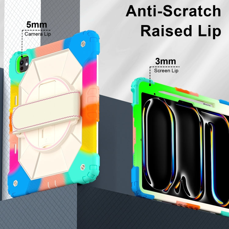 For iPad Pro 13 2025 / 2024 Contrast Color Robot Silicone Hybrid PC Tablet Case
