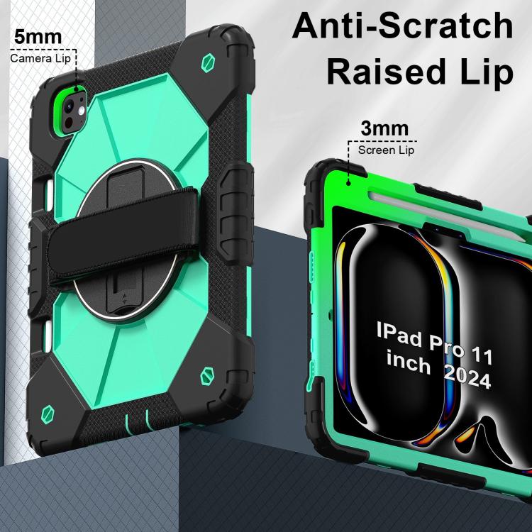 For iPad Pro 11 2025 / 2024 Contrast Color Robot Silicone Hybrid PC Tablet Case