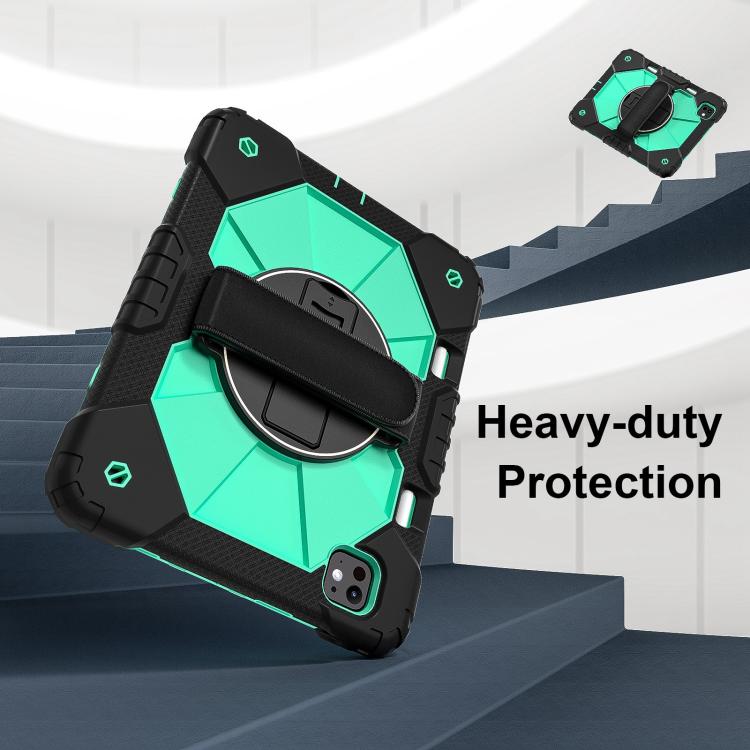 For iPad Pro 11 2025 / 2024 Contrast Color Robot Silicone Hybrid PC Tablet Case