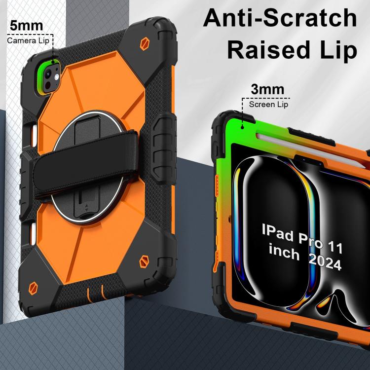 For iPad Pro 11 2025 / 2024 Contrast Color Robot Silicone Hybrid PC Tablet Case