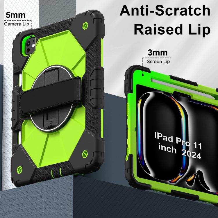 For iPad Pro 11 2025 / 2024 Contrast Color Robot Silicone Hybrid PC Tablet Case