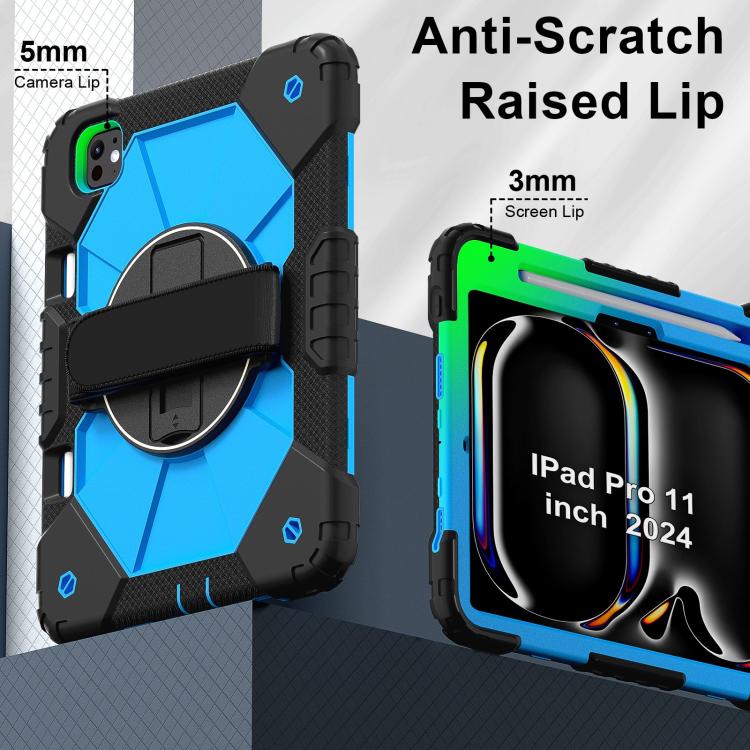 For iPad Pro 11 2025 / 2024 Contrast Color Robot Silicone Hybrid PC Tablet Case