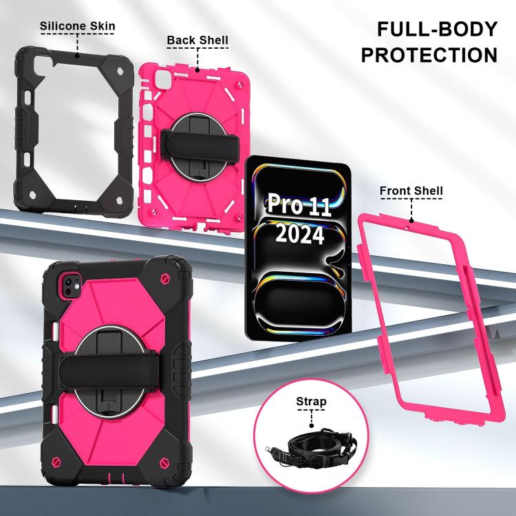 For iPad Pro 11 2025 / 2024 Contrast Color Robot Silicone Hybrid PC Tablet Case