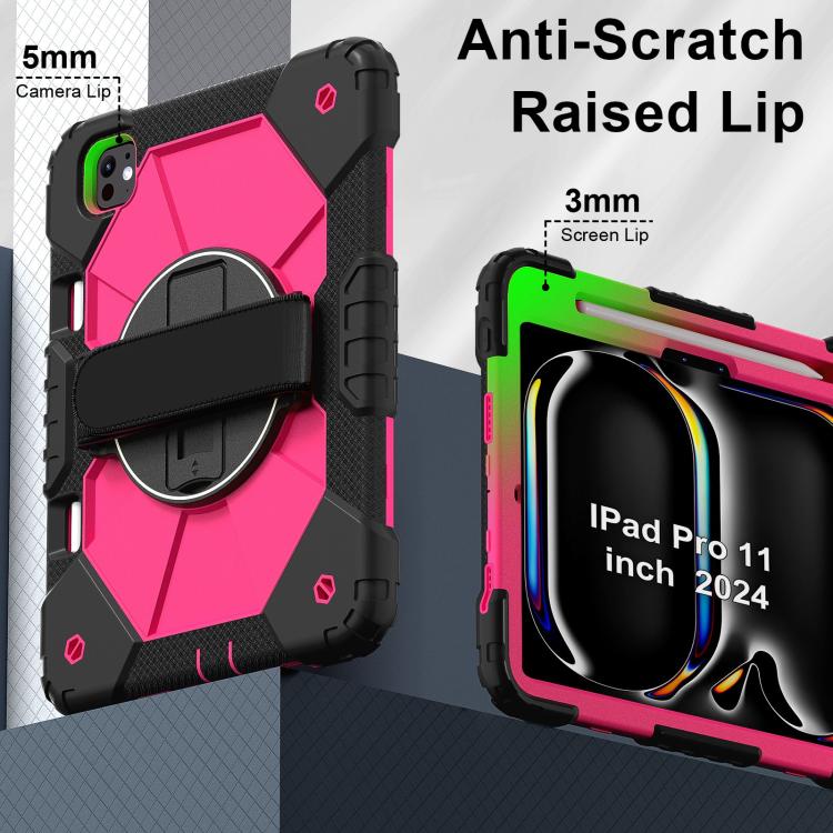 For iPad Pro 11 2025 / 2024 Contrast Color Robot Silicone Hybrid PC Tablet Case
