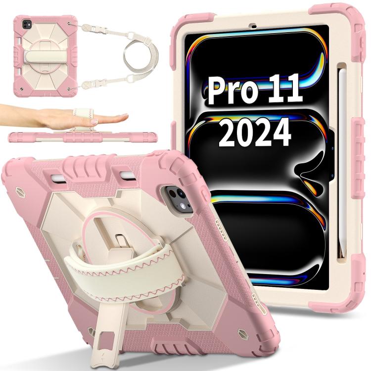 For iPad Pro 11 2025 / 2024 Contrast Color Robot Silicone Hybrid PC Tablet Case