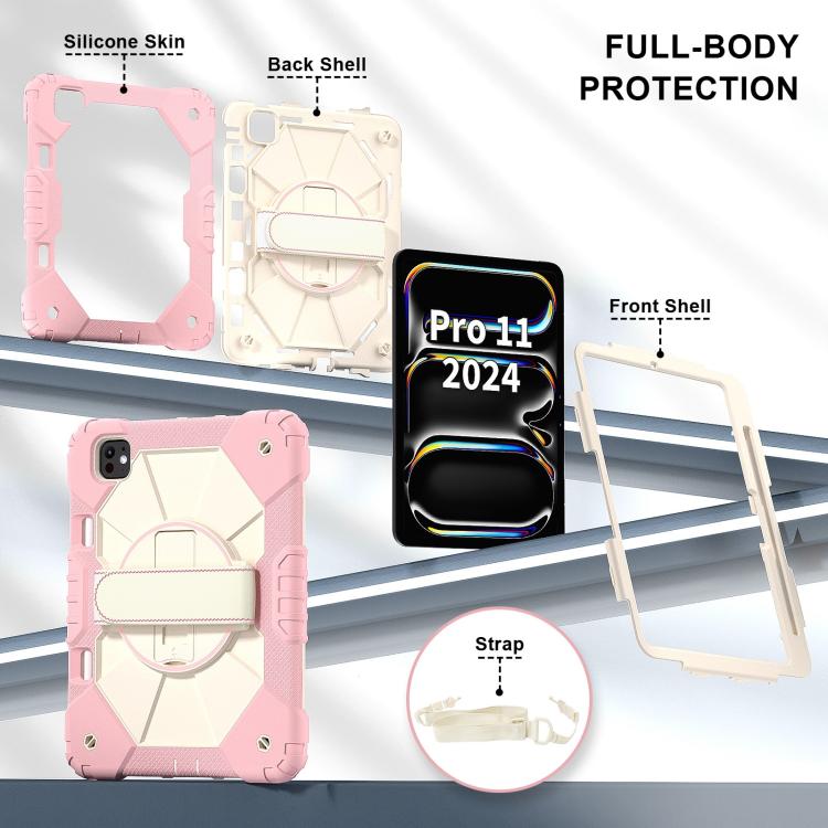 For iPad Pro 11 2025 / 2024 Contrast Color Robot Silicone Hybrid PC Tablet Case