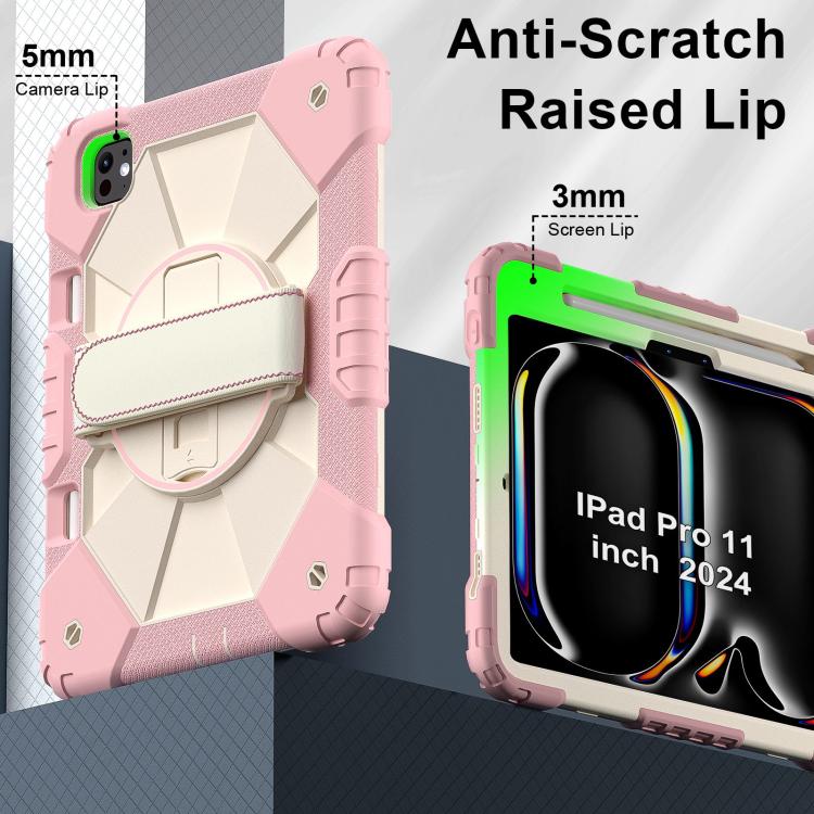 For iPad Pro 11 2025 / 2024 Contrast Color Robot Silicone Hybrid PC Tablet Case
