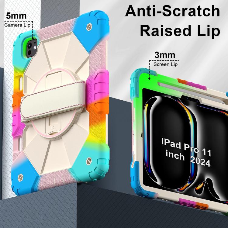 For iPad Pro 11 2025 / 2024 Contrast Color Robot Silicone Hybrid PC Tablet Case