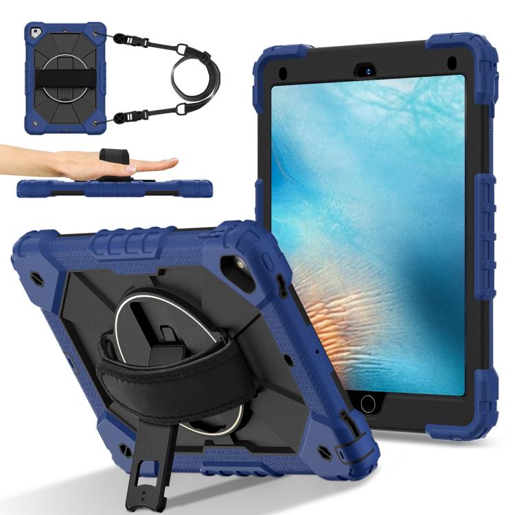 For iPad Pro 9.7 / 9.7 2018 / 2017 Contrast Color Robot Silicone Hybrid PC Tablet Case