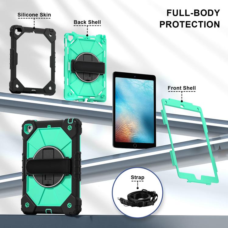 For iPad Pro 9.7 / 9.7 2018 / 2017 Contrast Color Robot Silicone Hybrid PC Tablet Case