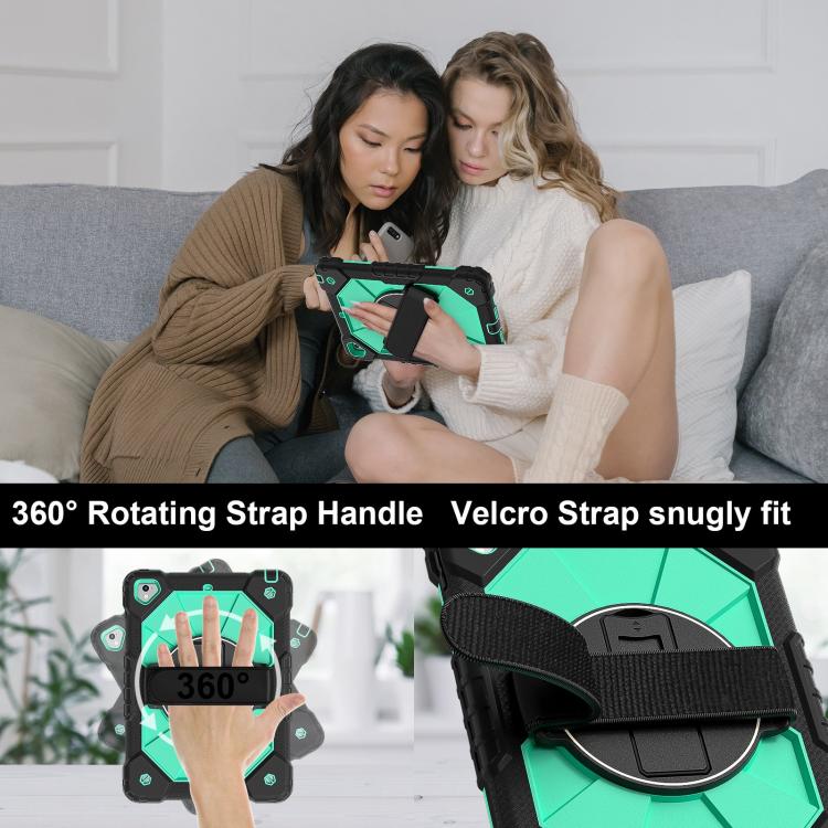 For iPad Pro 9.7 / 9.7 2018 / 2017 Contrast Color Robot Silicone Hybrid PC Tablet Case